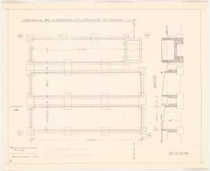 Garten J. Neven DuMont, Köln-Marienburg: Mistbeetkästen: Grundriss, Schnitt 1:20