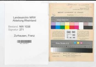 Entnazifizierung Franz Zurhausen , geb. 02.06.1897 (Stadtangestellter)