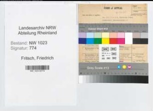 Entnazifizierung Friedrich Fritsch , geb. 14.08.1891 (Landesverw.Rat)