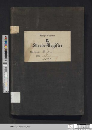 Sterberegister Booßen 1898