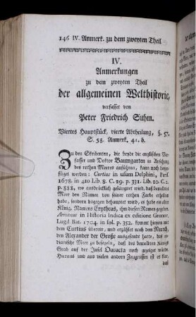 IV. Anmerkungen zu dem zweyten Theil der allgemeinen Welthistorie