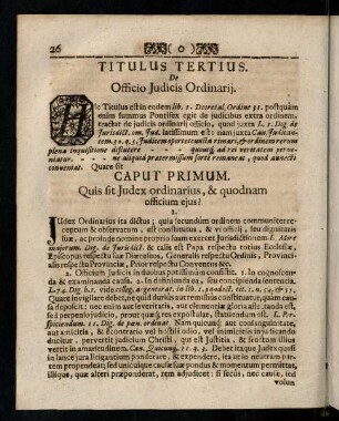 26-48, Titulus Tertius. De Officio Judicis Ordinarij.