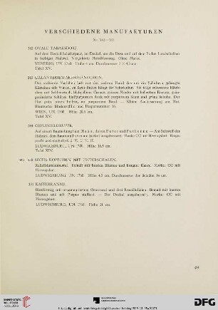 Verschiedene Manufakturen (Nr.342-351)