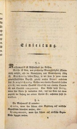 Leitfaden zum Unterrichte in der elementaren Mathematik : für seine Schüler entworfen, 1. Arithmetik und ebene Geometrie : mit 2 Steindrucktafeln