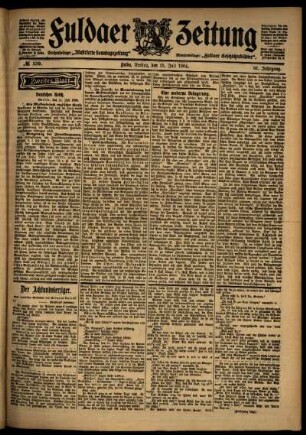 Zweite Ausgabe vom Freitag, den 15. Juli 1904.
