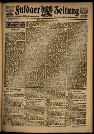 Zweite Ausgabe vom Freitag, den 15. Juli 1904.
