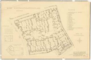 Dauerkleingartenanlagen: Grundriss 1:100, Grundriss Gemeinschaftshaus 1:200, Grundriss, Ansicht Laube 1:50