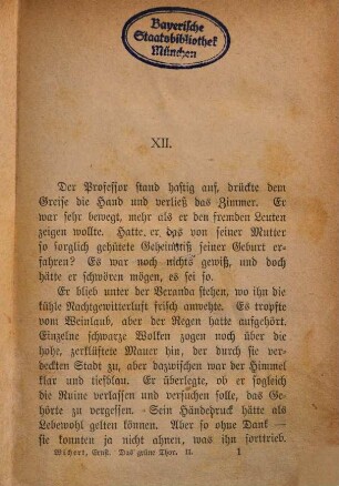 Das grüne Thor : Roman von Ernst Wichert, 2