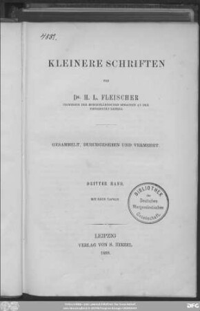 Bd. 3: Kleinere Schriften