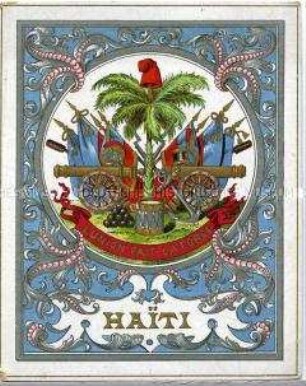 Postkarte mit Wappen von Haiti