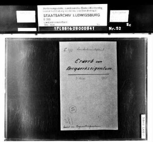 Erwerb von Bergwerkseigentum