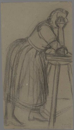 Ohne Titel [Wartende Frau (Skizze)]