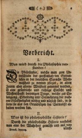 Erste Anfangsgründe der Philosophischen Geschichte : Als ein Auszug seiner grössern Wercke
