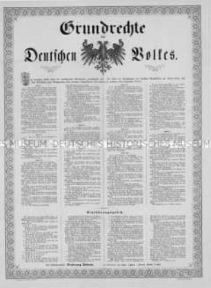 Bekanntmachung: Grundrechte des deutschen Volkes; Frankfurt (Main), 27. Dez. 1848
