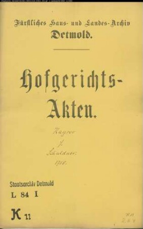 Kayser, Gottschalk Henrich, Camerarius zu Horn gegen Schuldner