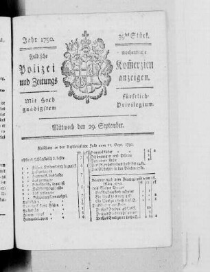 39tes Stück., Ausgabe vom 29. September 1790