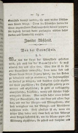 Zweiter Abschnit. Von der Baumschule.