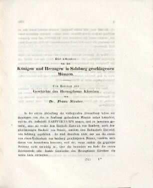 Die ältesten in Salzburg geschlagenen Münzen : ein Beitrag zur Geschichte des Herzogthums Kärnthen, 2. Die Münzen der Könige und Herzoge