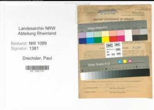 Entnazifizierung Paul Drechsler , geb. 21.09.1920 ()