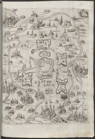 Vero Disegno de la Mirandola con le citta casteli uille et poste nel sico sito