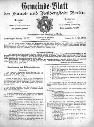 1892,27: No. 27, 3. Juli 1892
