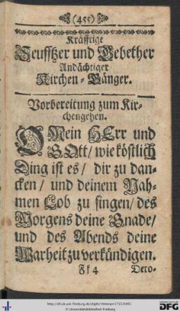 Kräfftige Seufftzer und Gebether Andächtiger Kirchen-Gänger.
