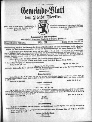 1920,21: Nr. 21, 23. Mai 1920