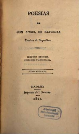 Poesias de Don Angel de Saavedra. 2