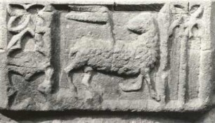 Agnus Dei : Plauen, Stadtkirche St. Johannis, Taufstein, Kupparand mit Agnus Dei
