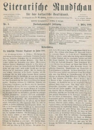 65-68 Die katholische Literatur Englands im Jahre 1895