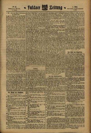 Zweite Ausgabe vom Dienstag, den 23. Mai 1911.