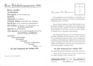 Werbeblatt der Spezialkittfabrik Hermann Otto "Otto Kitte"