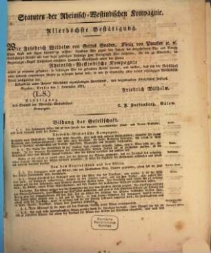 Statuten der Rheinisch-Westindischen Kompagnie