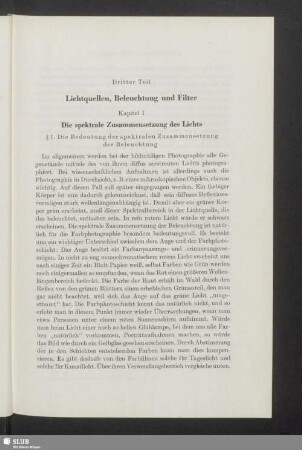 Kapitel I: Die spektrale Zusammensetzung des Lichts