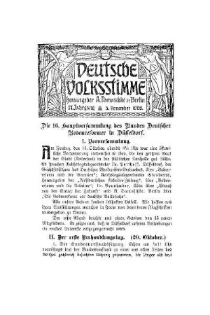 Die 16. Hauptversammlung des Bundes Deutscher Bodenreformer in Düsseldorf