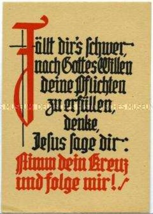 Postkarte mit christlichem Spruch