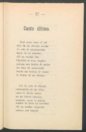 Canto último.
