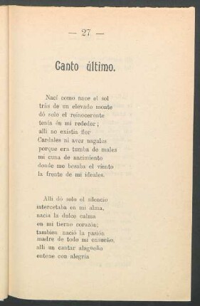 Canto último.