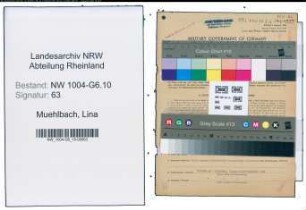 Entnazifizierung Lina Muehlbach , geb. 11.07.1893 (Abtl.Leiterin)