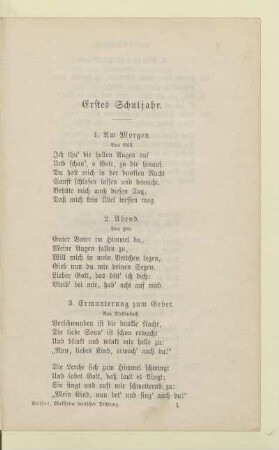 Erstes Schuljahr.