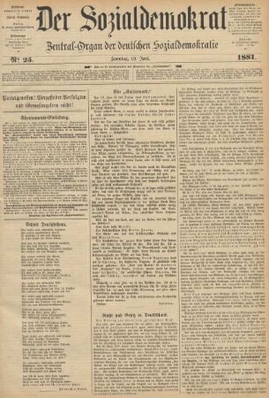 No 25. Sonntag, 19. Juni. 1881.