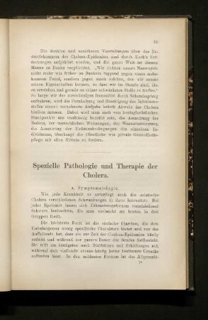 Spezielle Pathologie und Therapie der Cholera