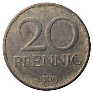 Fundmünze, 20 Pfennig, 1969