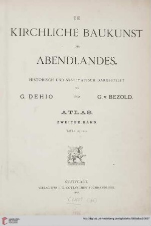 Atlas 2: Die kirchliche Baukunst des Abendlandes: Tafel 117 -210