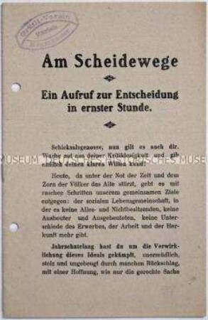 Propagandaschrift revolutionärer Studenten aus der Schweiz für politische Veränderungen