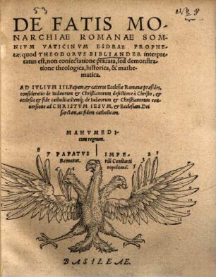 De fatis monarchiae Romanae somnium vaticinum Esdrae prophetae