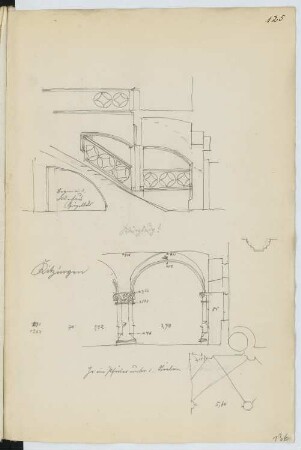 Rathaus, Kitzingen: Details (aus: Skizzen- und Fotoalbum 16)