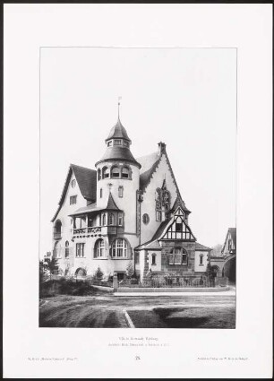 Villa Herdweg, Darmstadt: Ansicht (aus: Moderne Neubauten, 4.Jg., 1898ff, hrsg. W. Kick)