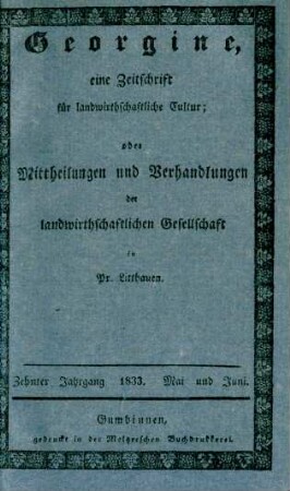Zehnter Jahrgang 1833. Mai und Juni.