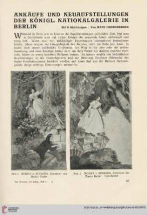 7: Ankäufe und Neuaufstellungen der königl. Nationalgalerie in Berlin